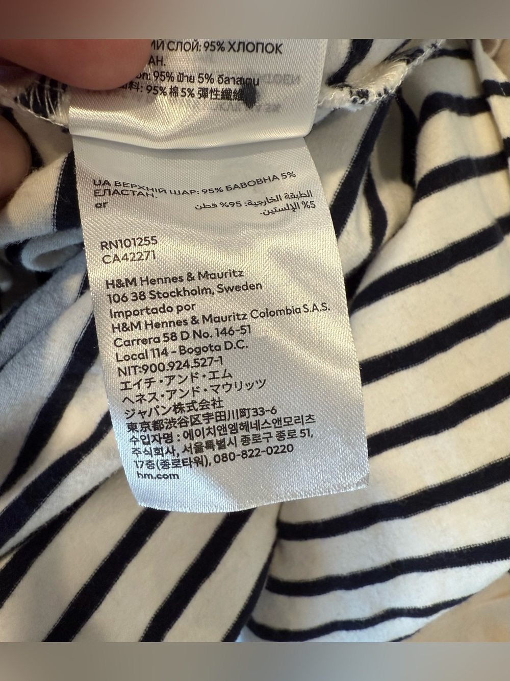 H&M Dark Navy and White Striped Midi Tank Dress (S) - Picture 7 of 7